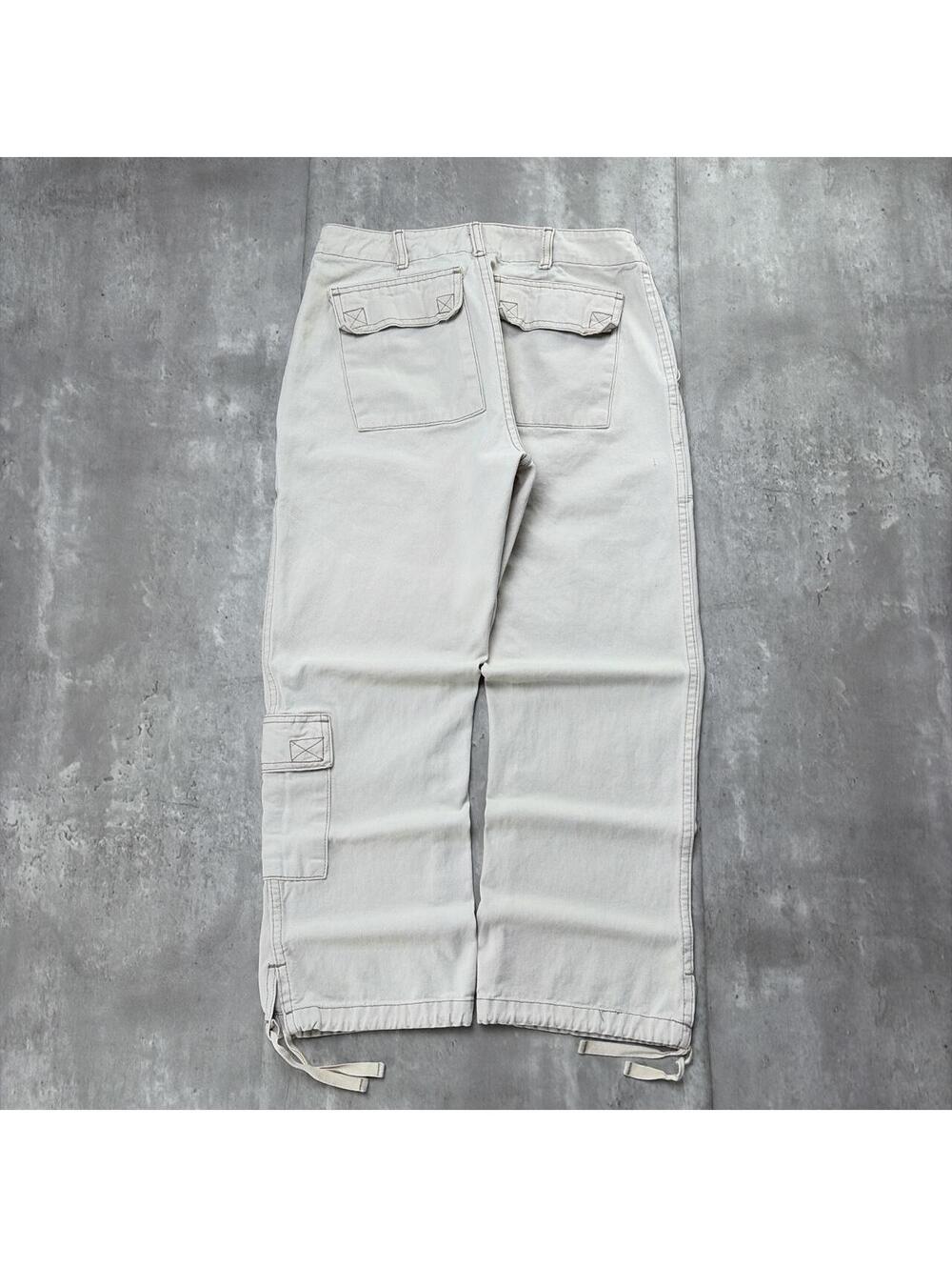 Y2K Beige Tyte Grunge Skater Cargo Capri Pants